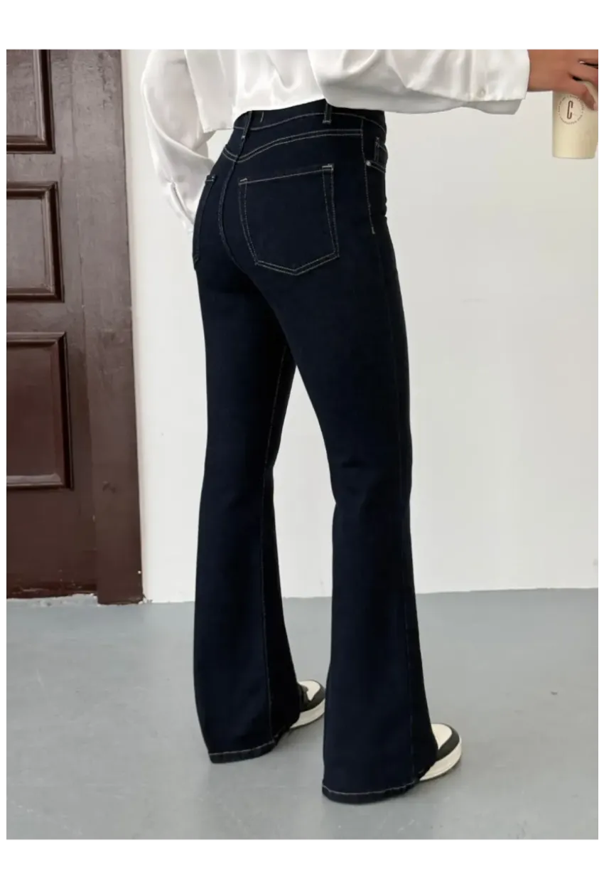 Likralı İspanyol Flare Jeans