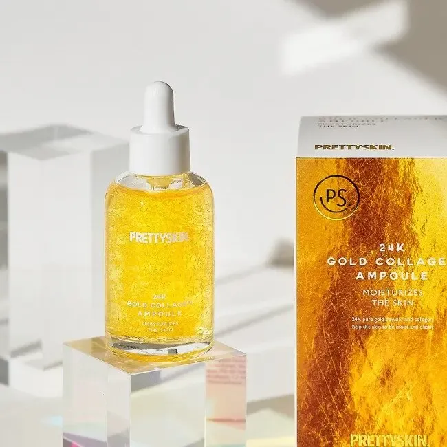PRETTYSKIN 24K Gold Collagen Ampoule 50 ml | Altın ve Kolajen İçerikli Sıkılaştırıcı Yüz Serumu
