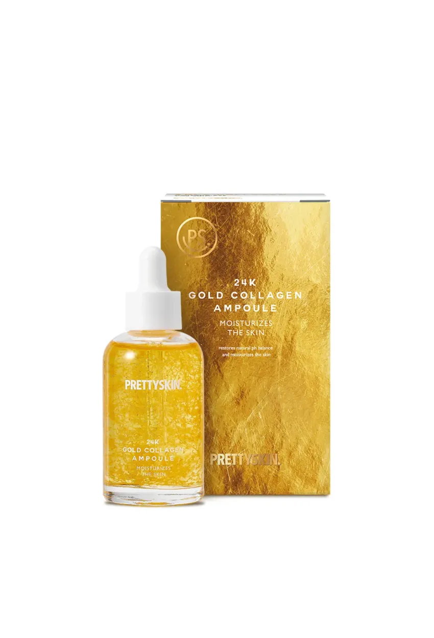 PRETTYSKIN 24K Gold Collagen Ampoule 50 ml | Altın ve Kolajen İçerikli Sıkılaştırıcı Yüz Serumu
