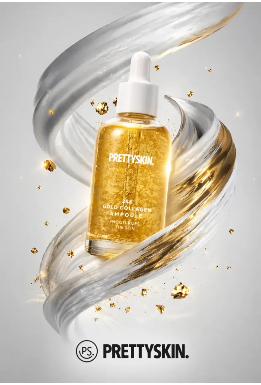 PRETTYSKIN 24K Gold Collagen Ampoule 50 ml | Altın ve Kolajen İçerikli Sıkılaştırıcı Yüz Serumu