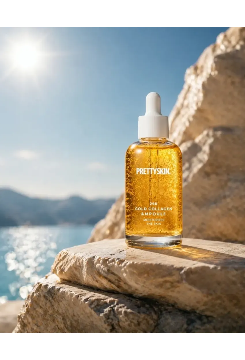 PRETTYSKIN 24K Gold Collagen Ampoule 50 ml | Altın ve Kolajen İçerikli Sıkılaştırıcı Yüz Serumu