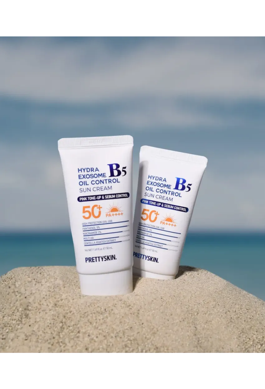 PRETTYSKIN Hydra Exosome B5 Oil Control Sun Cream SPF50+ PA++++ 50 ml | Karma Ciltler İçin Sebum Dengeleyici Güneş Kremi