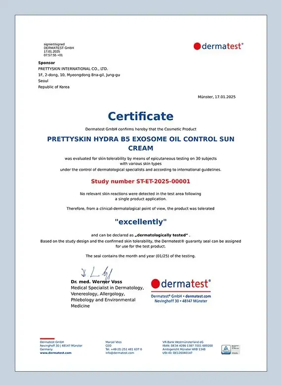 PRETTYSKIN Hydra Exosome B5 Oil Control Sun Cream SPF50+ PA++++ 50 ml | Karma Ciltler İçin Sebum Dengeleyici Güneş Kremi