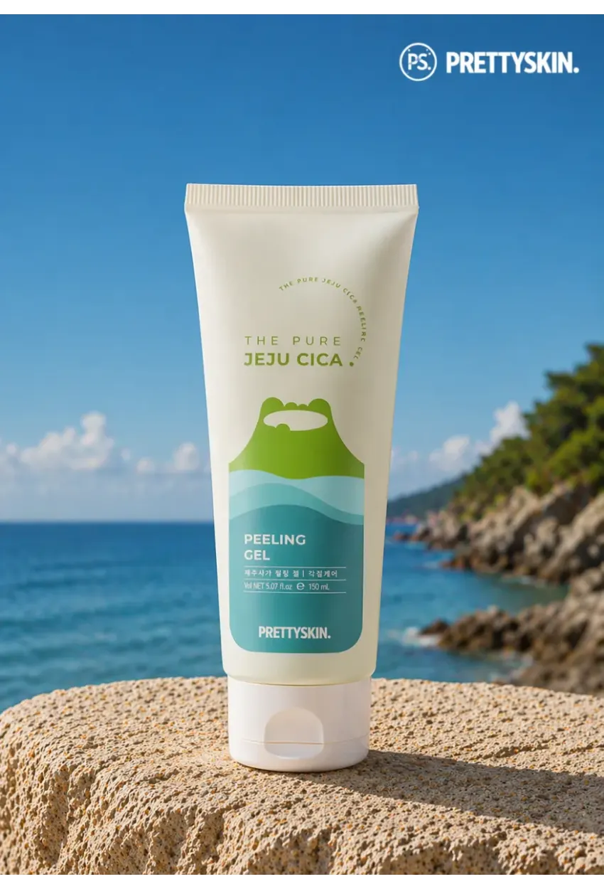 PRETTYSKIN Jeju Cica Peeling Gel – Hassas ve Yağlı Ciltler İçin Yatıştırıcı Peeling 150ml