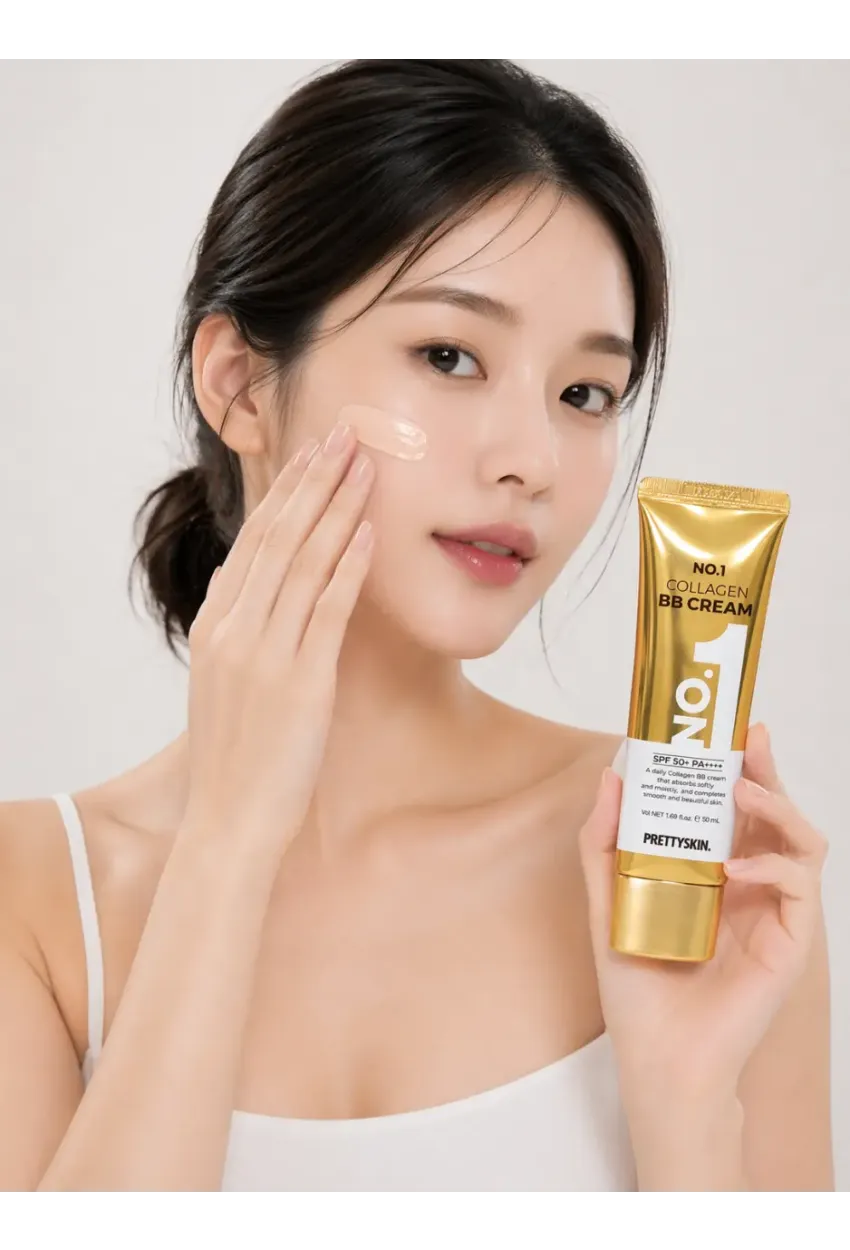 PRETTYSKIN No.1 Collagen BB Cream SPF50+ PA++++ 50 ml | Kolajen İçerikli Kapatıcı ve Nemlendirici BB Krem