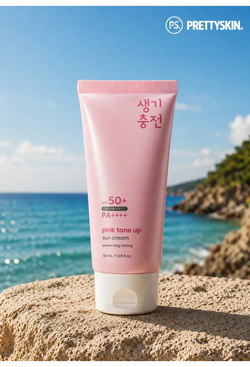 PRETTYSKIN Pink Tone Up Sun Cream SPF50+ PA++++ 50 ml | Pembe Tone Up Etkili Aydınlatıcı Güneş Kremi
