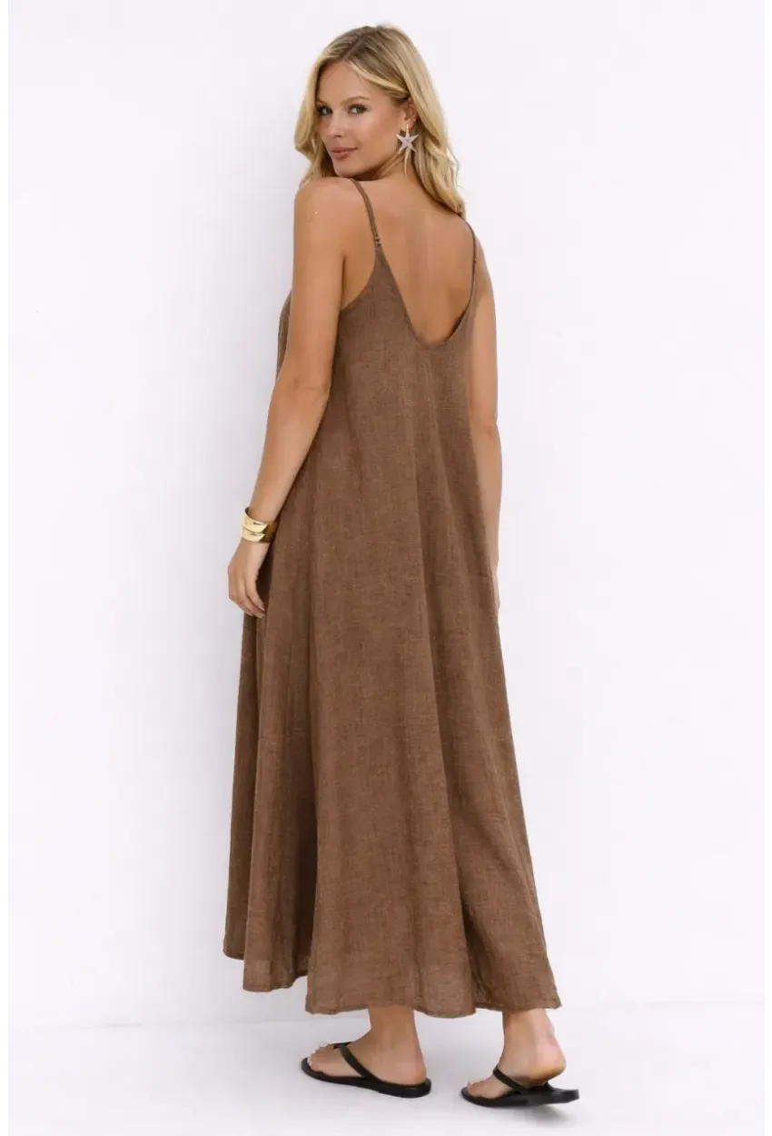 Taş Askılı Salaş Maxi Elbise