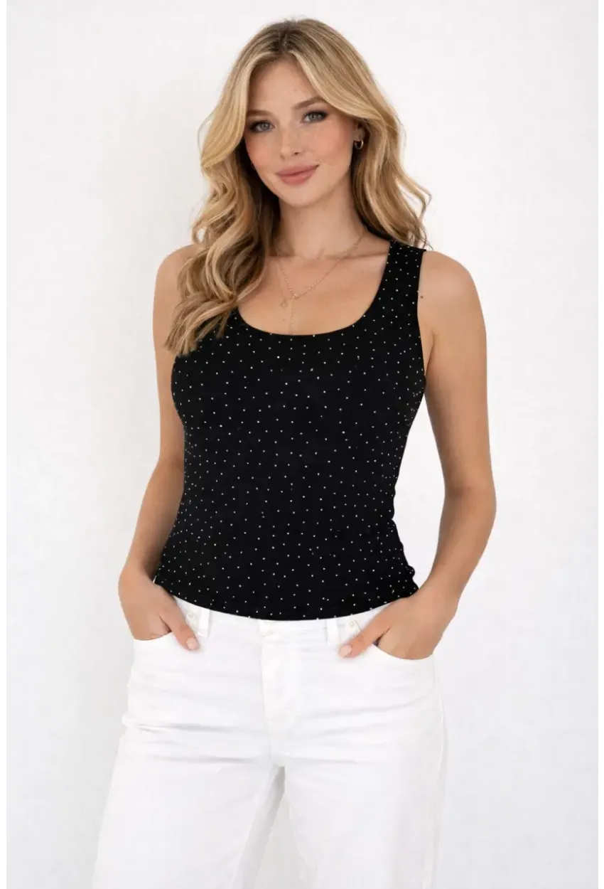 Taşlı Tulum Atlet Siyah