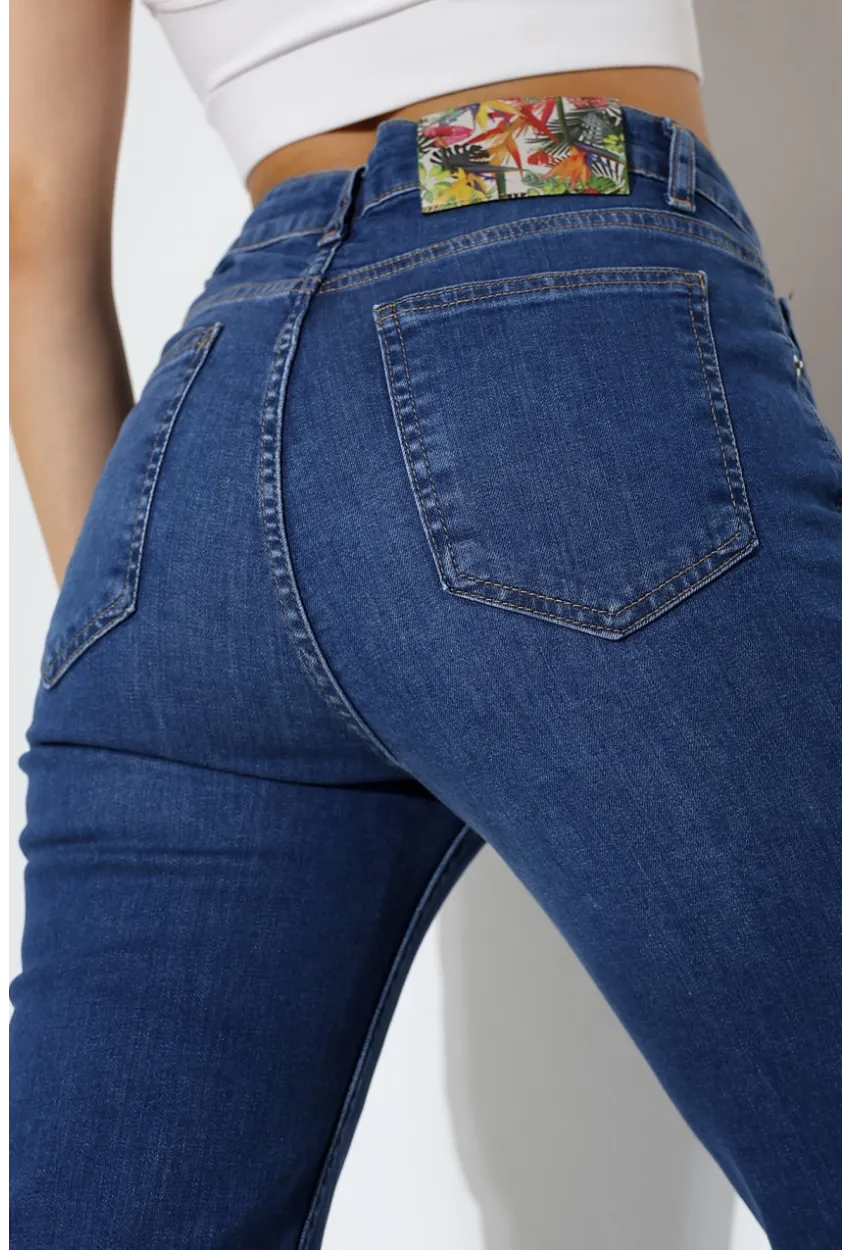 Toparlayıcı Yüksek Bel Bol Paça Kot