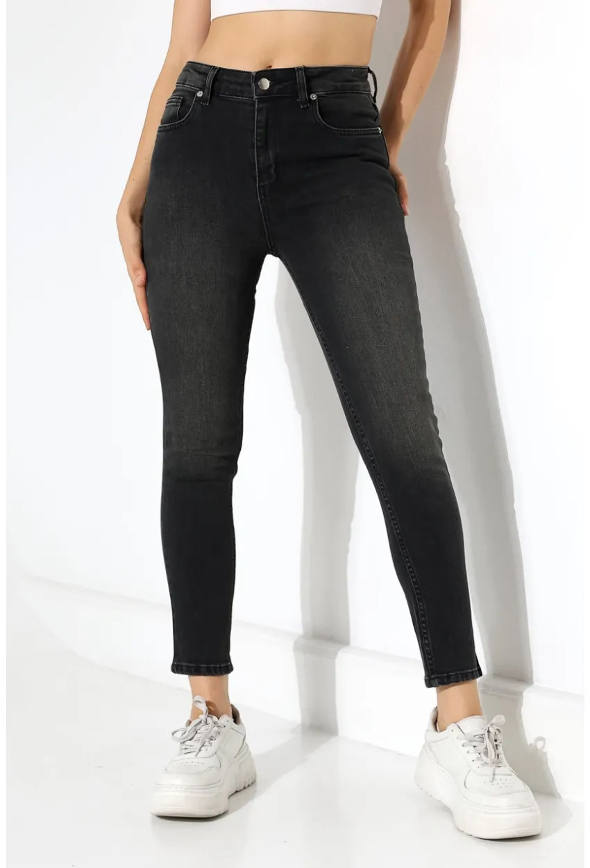 Yüksek Bel Siyah Skinny Fit Jean Pantolon