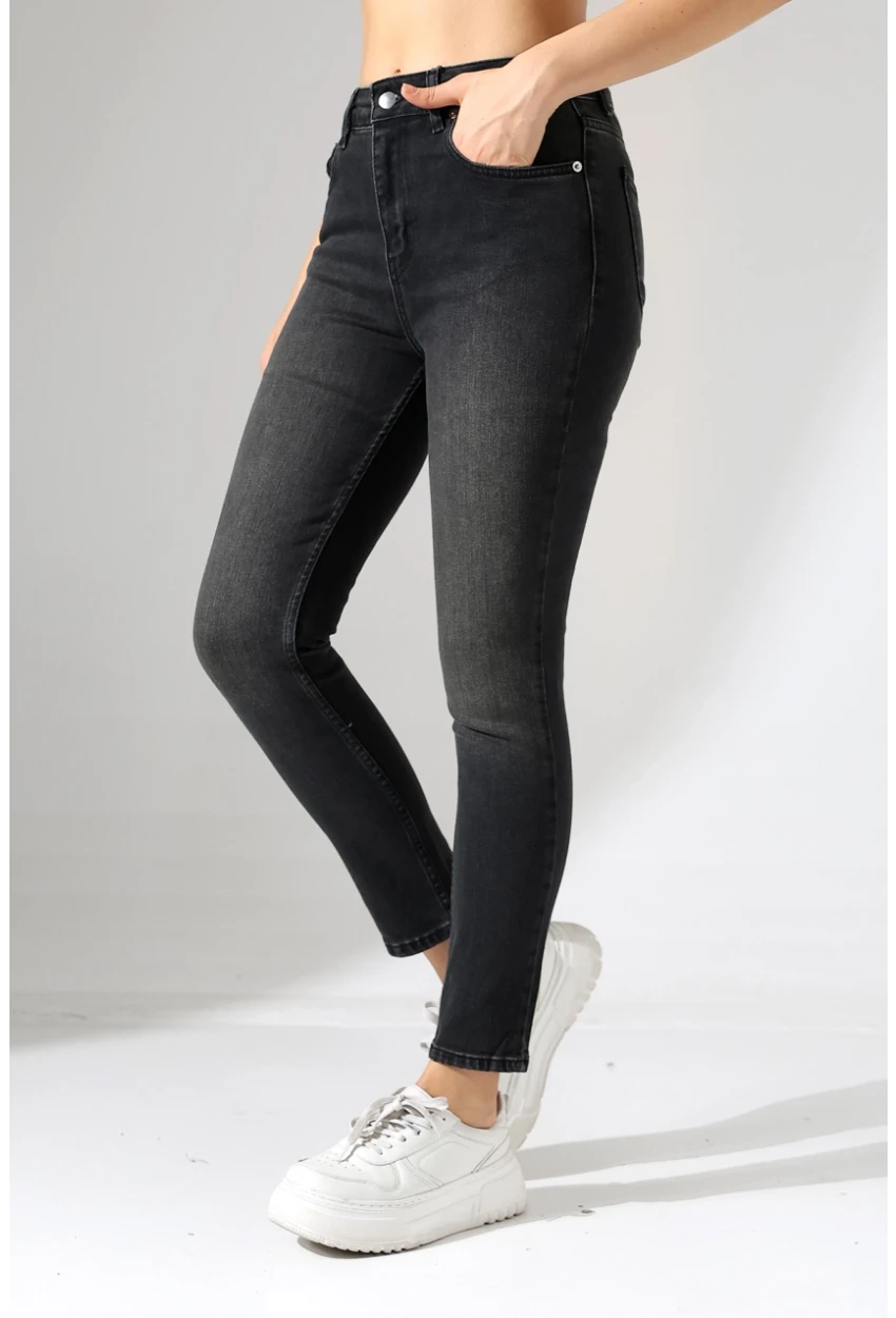 Yüksek Bel Siyah Skinny Fit Jean Pantolon