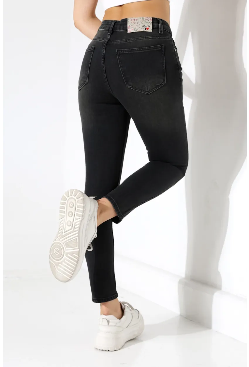 Yüksek Bel Siyah Skinny Fit Jean Pantolon