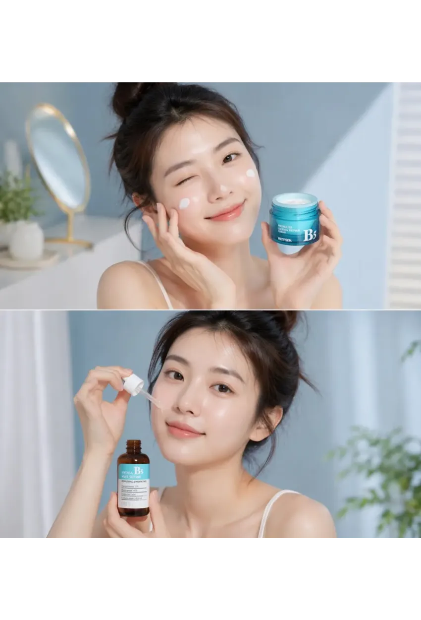 PRETTYSKIN Hydra B5 Derma Repair Cream & B5 Max Serum & B5 Oil Control Sun Cream SPF50+