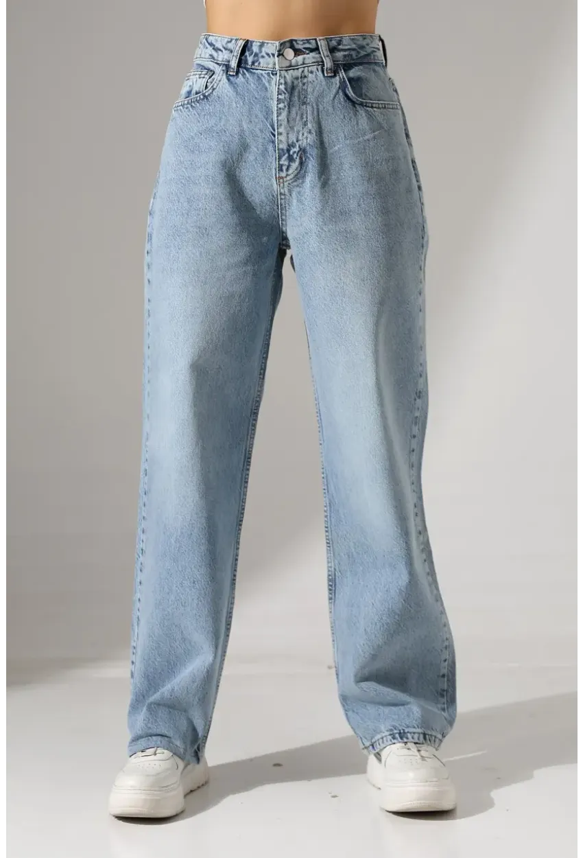 Kadın Açık Mavi Relaxed Fit Jean