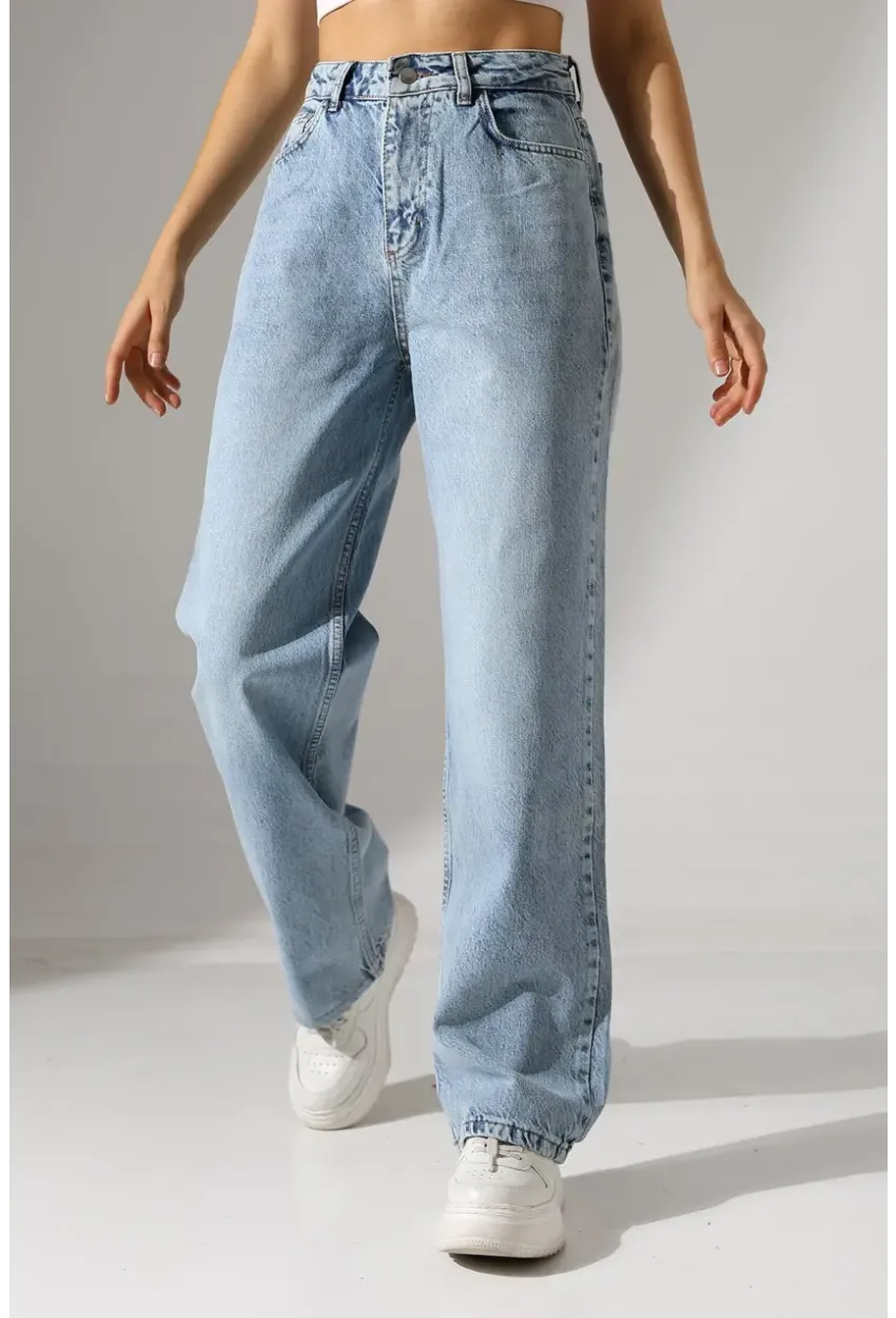 Kadın Açık Mavi Relaxed Fit Jean