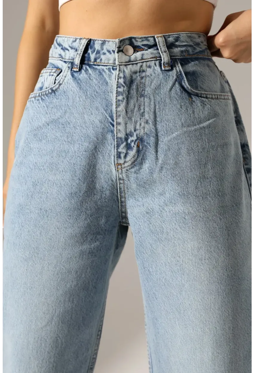 Kadın Açık Mavi Relaxed Fit Jean
