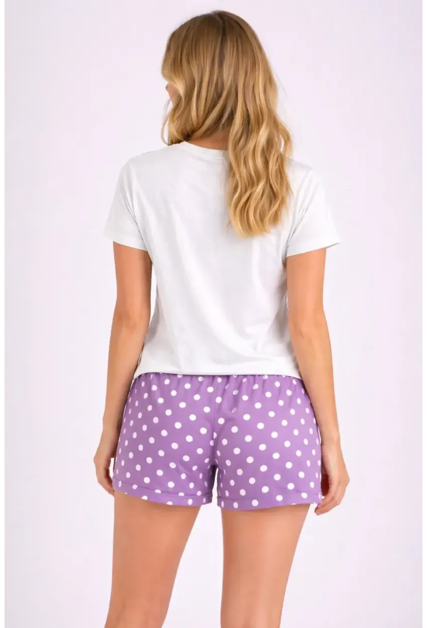 Kadın Kısa Kollu Pijama Takımı Şortlu Yazlık Rahat Kalıp Ev Giyim