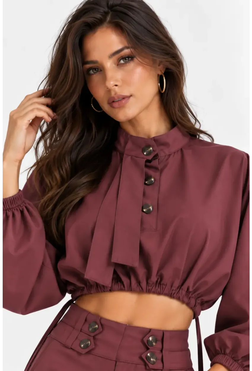 Modern Dokunuşlu Crop Bluz & Kargo Pantolon İkili Takım