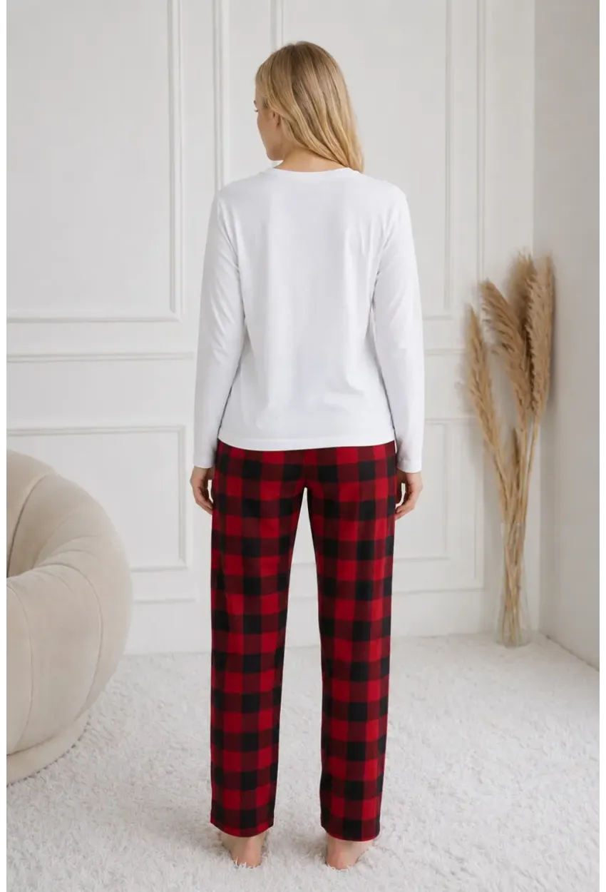 Penguen Baskılı Uzun Kollu Kadın Pijama Takımı