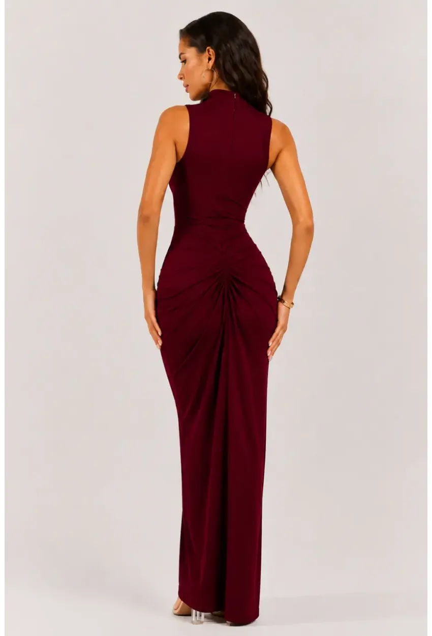 Premium Drapeli Maxi Abiye Elbise