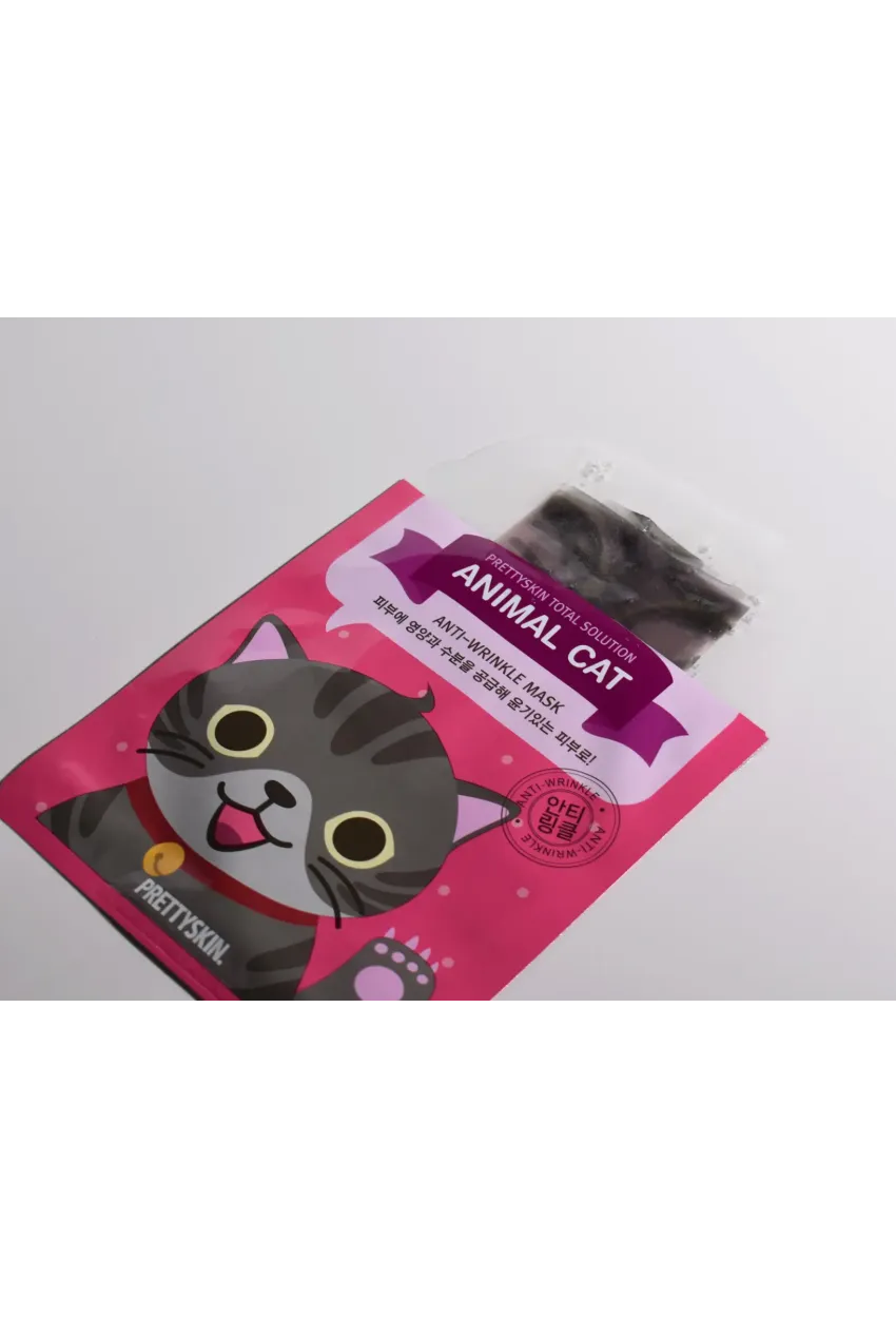 PRETTYSKIN Animal Tiger Aqua Mask & Animal Cat Anti-Wrinkle Mask 6lı Set 25g