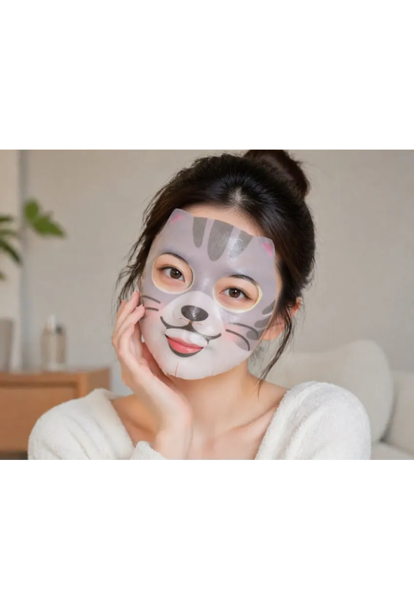 PRETTYSKIN Animal Tiger Aqua Mask & Animal Cat Anti-Wrinkle Mask 6lı Set 25g