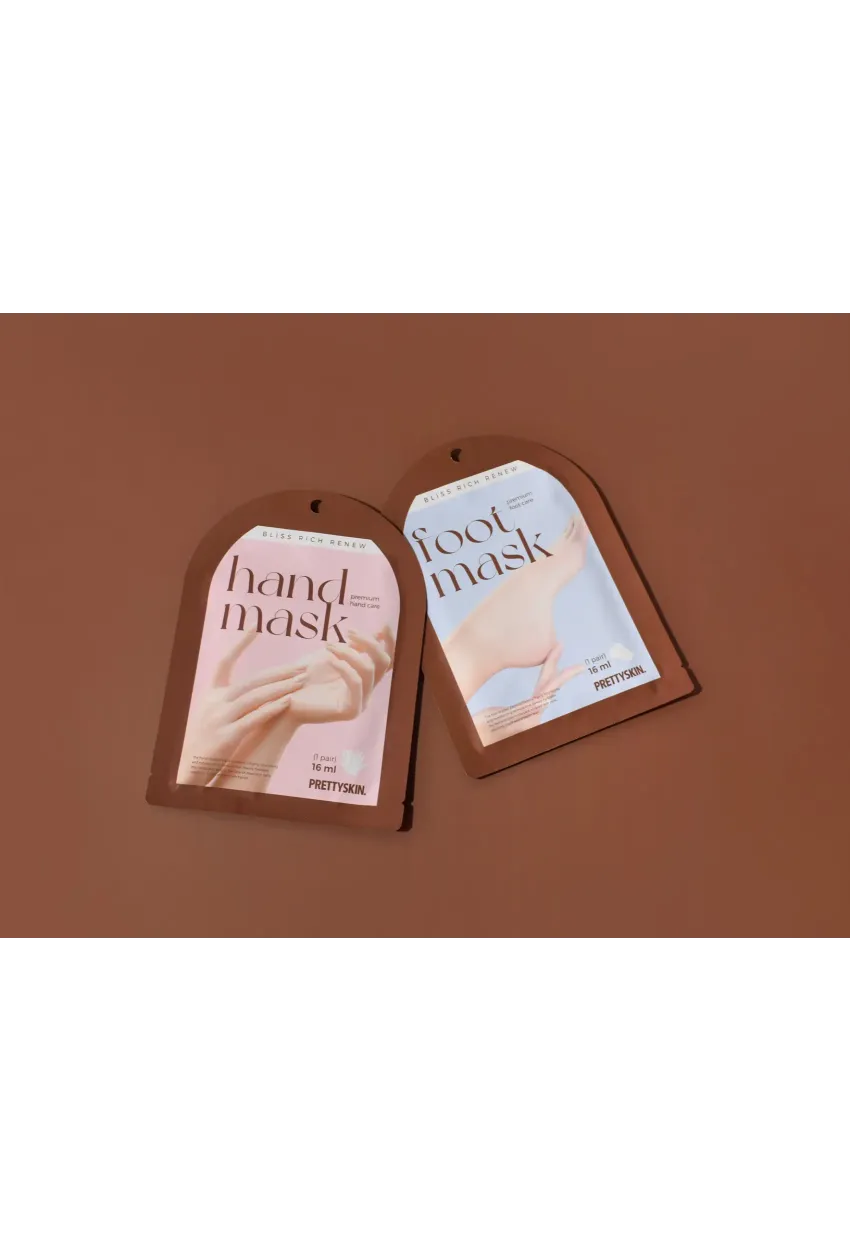 PRETTYSKIN Bliss Rich Renew Nemlendirici El Bakım Maskesi ve Nemlendirici Ayak Bakım Maskesi