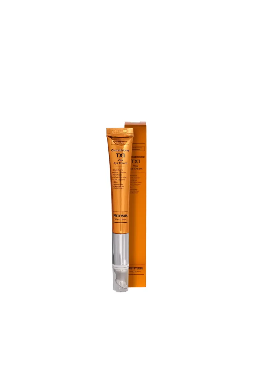 PRETTYSKIN Glutathione TX1 Vita Eye Cream 20 g | Soğutucu Titreşimli Aplikatör Aydınlatıcı ve Kırışıklık Karşıtı Göz Çevresi Kremi