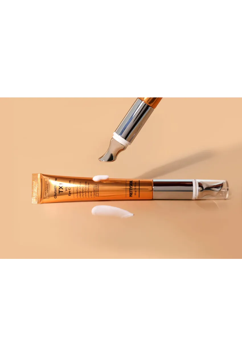 PRETTYSKIN Glutathione TX1 Vita Eye Cream 20 g | Soğutucu Titreşimli Aplikatör Aydınlatıcı ve Kırışıklık Karşıtı Göz Çevresi Kremi
