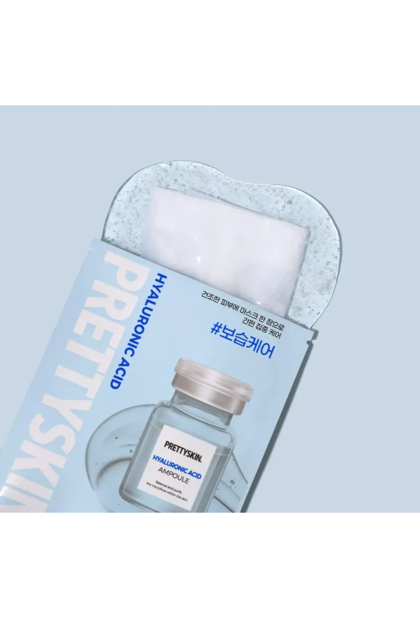 PRETTYSKIN Hyaluronic Acid Ampoule Mask Sheet 23g | Yoğun Nemlendirici Kağıt Yüz Maskesi 5li Set