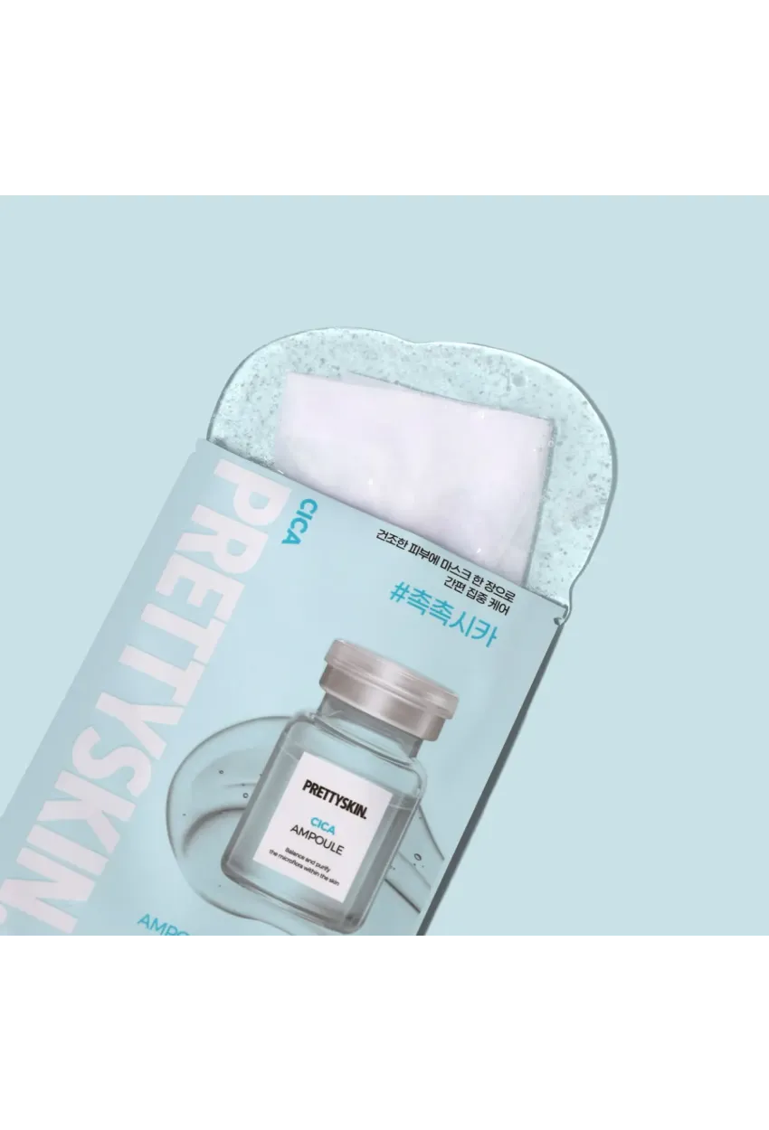 PRETTYSKIN Hyaluronic Acid Ampoule Mask Sheet & Cica Ampoule Mask Sheet 10lu Set 23g
