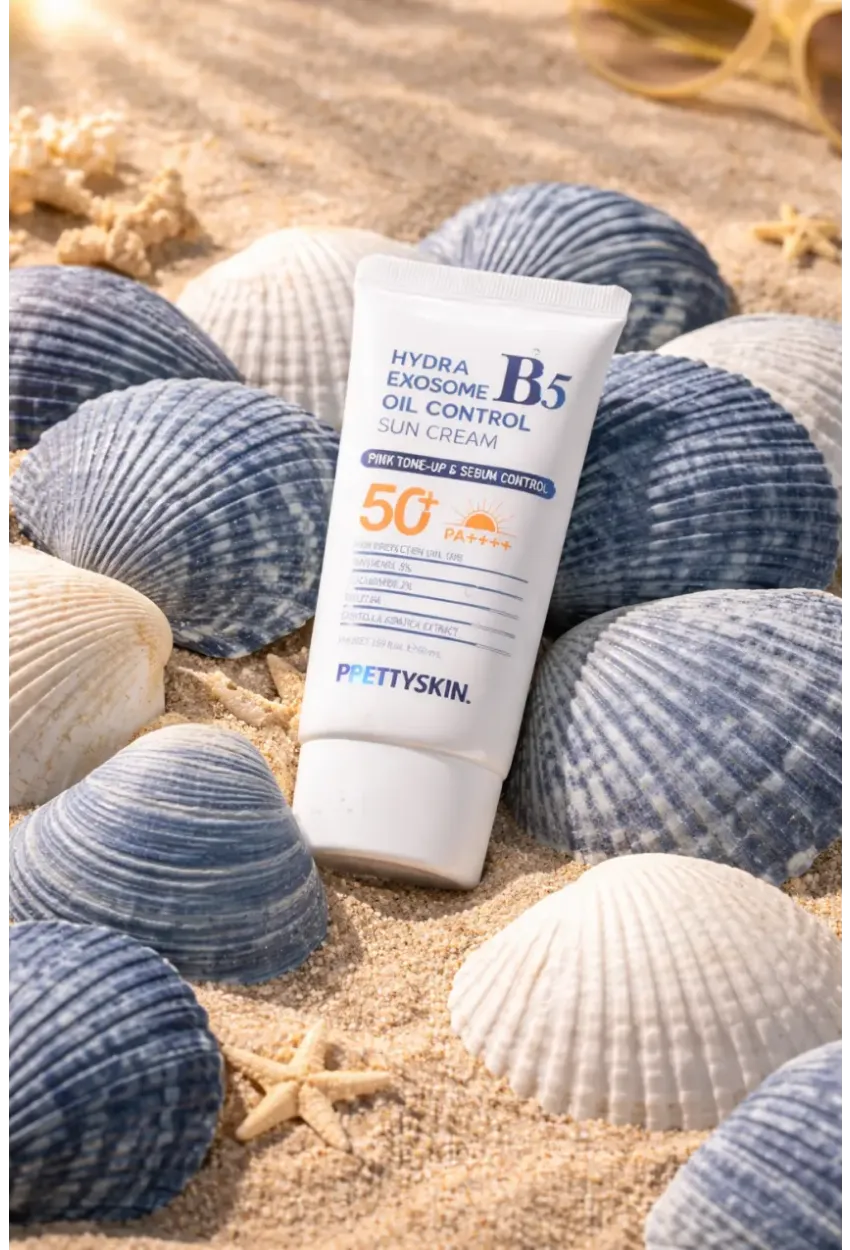 PRETTYSKIN Hydra Exosome B5 Oil Control Sun Cream SPF50+ PA++++ 50 ml | Karma Ciltler İçin Sebum Dengeleyici Güneş Kremi
