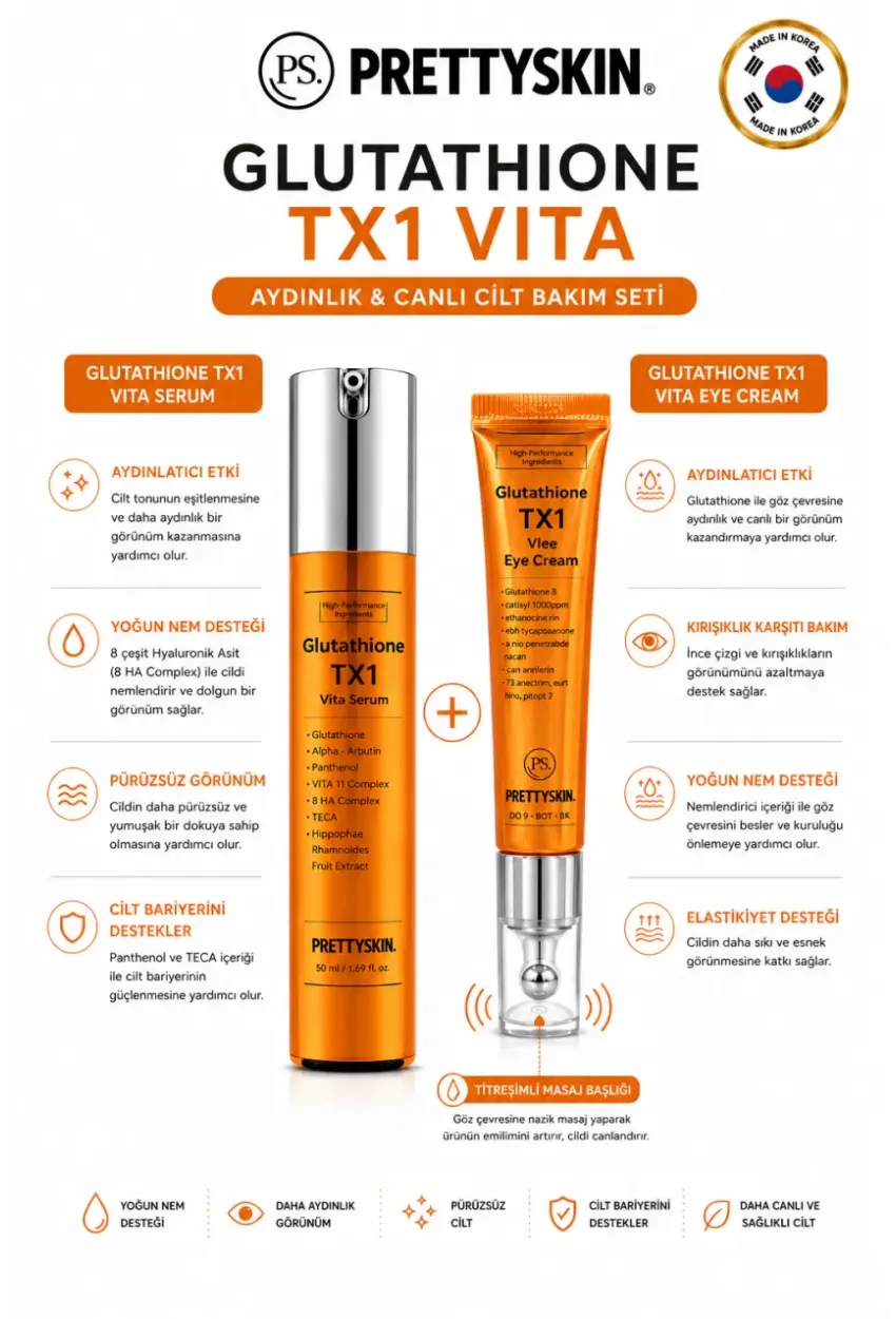 PS PRETTYSKIN Glutathione TX1 Vita Eye Cream & Glutathione TX1 Vita Serum