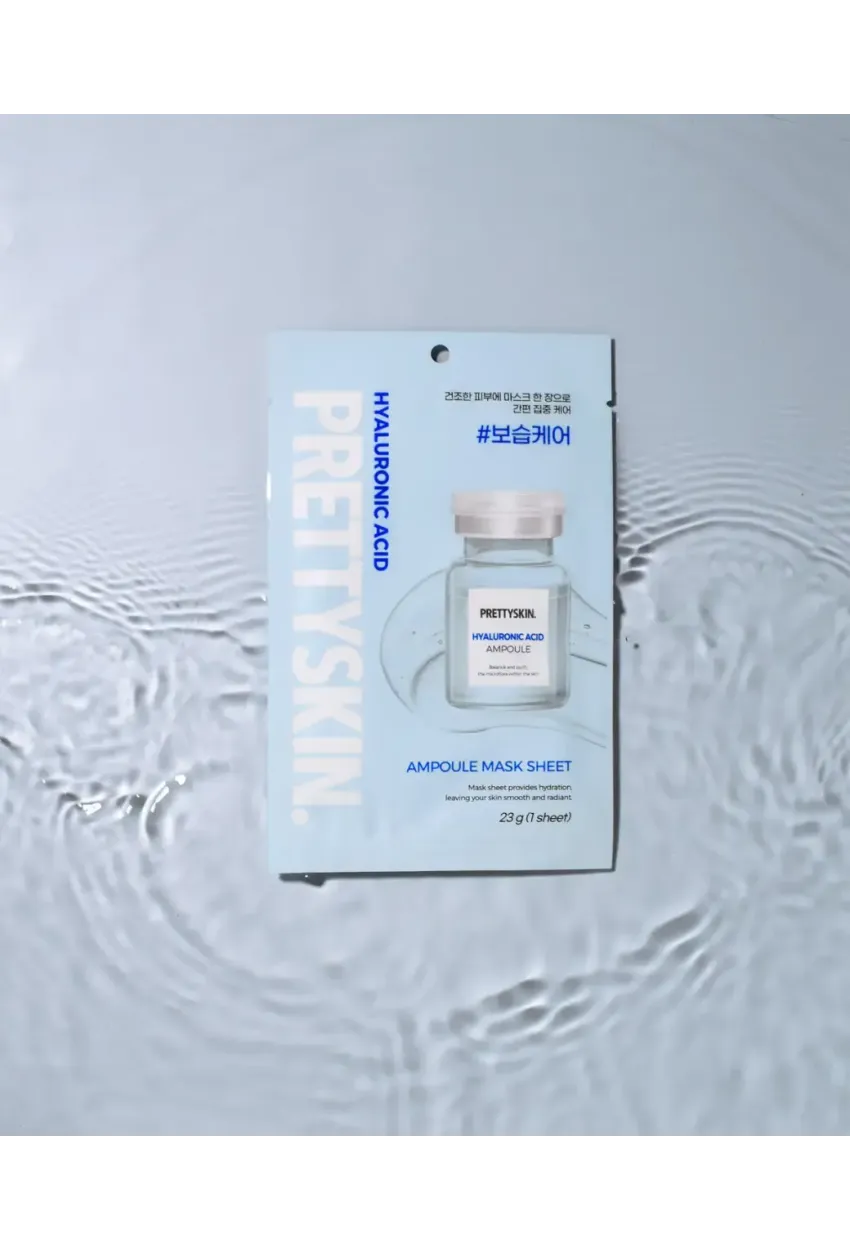 PS PRETTYSKIN Hyaluronic Acid Ampoule Mask Sheet 23g | Yoğun Nemlendirici Kağıt Yüz Maskesi 5li Set
