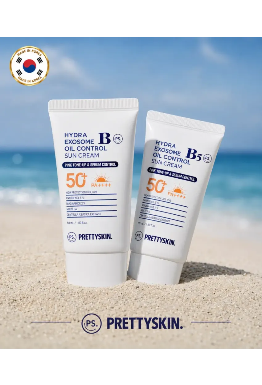PS PRETTYSKIN Hydra Exosome B5 Oil Control Sun Cream SPF50+ PA++++ 50 ml | Karma Ciltler İçin Sebum Dengeleyici Güneş Kremi