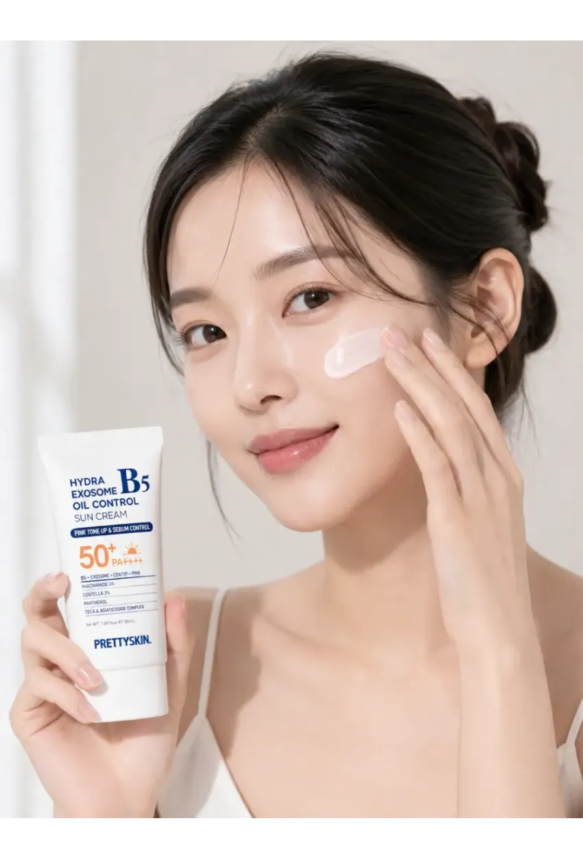 PS PRETTYSKIN Hydra Exosome B5 Oil Control Sun Cream SPF50+ PA++++ 50 ml | Karma Ciltler İçin Sebum Dengeleyici Güneş Kremi