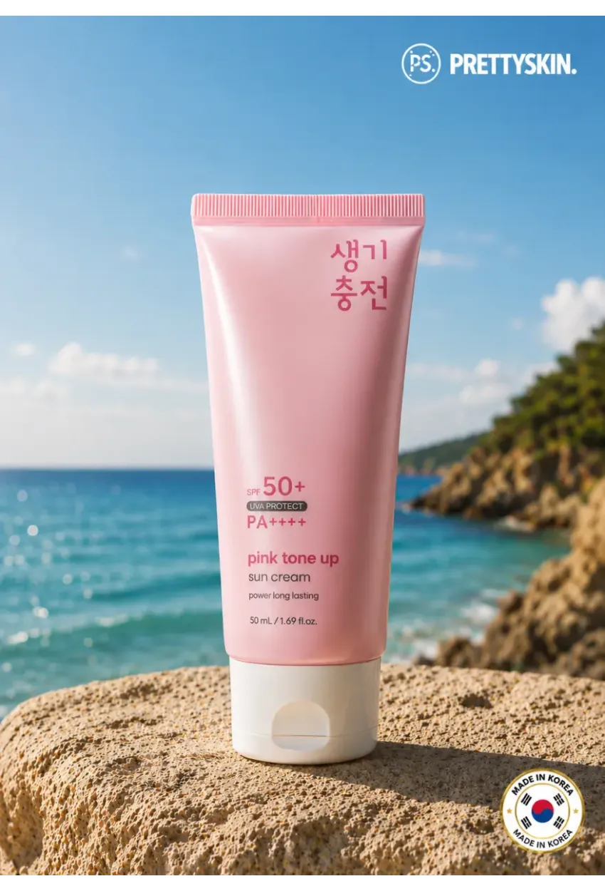PS PRETTYSKIN Pink Tone Up Sun Cream SPF50+ PA++++ 50 ml | Pembe Tone Up Etkili Aydınlatıcı Güneş Kremi