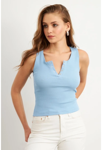 Kadın Bebe Mavi Patlı Kaşkorse Bluz MK02