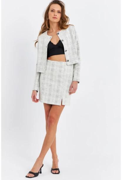 Kadın Ekru Ceket Etek Takım SE9
