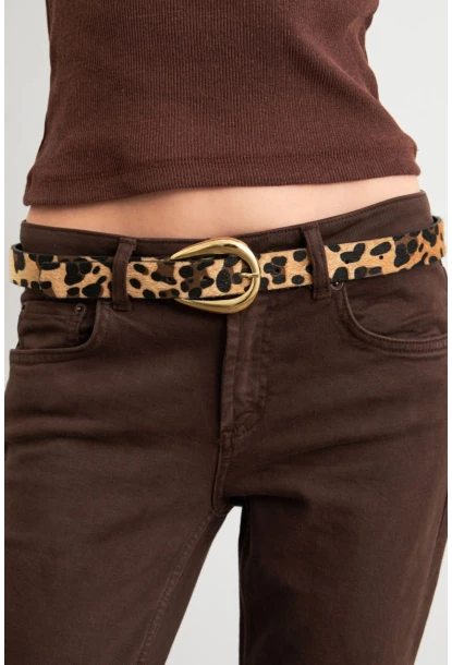 Kadın Gold Rengi Desenli Kemer BE710