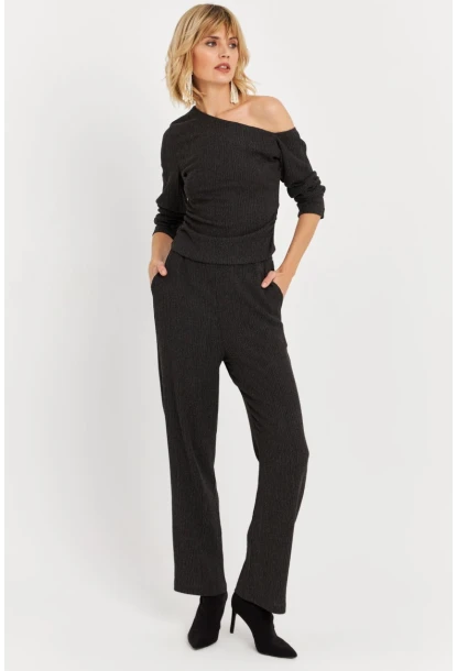 Kadın Haki Asimetrik Yaka Alt Üst Takım KED7151