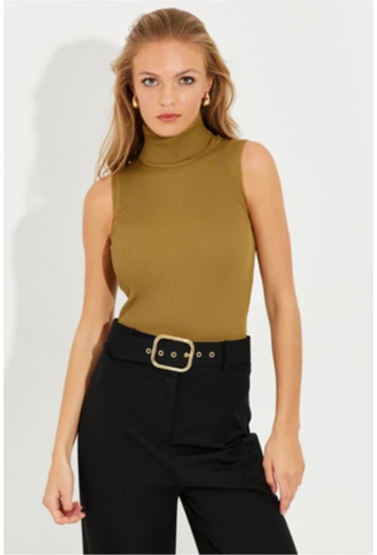 Kadın Haki Balıkçı Bluz YV97