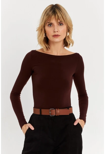 Kadın Kahverengi Bluz HOR13