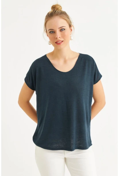 Kadın Lacivert Basic Bluz AYD410