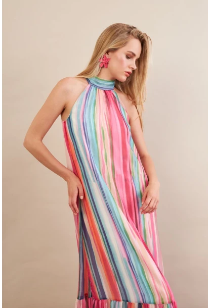 Kadın Multi Astarlı Maxi Şifon Elbise PSG1004