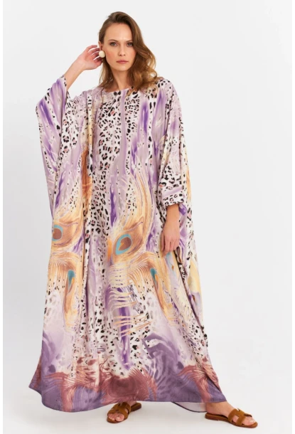 Kadın Multi İpek Kaftan Elbise MALO4010