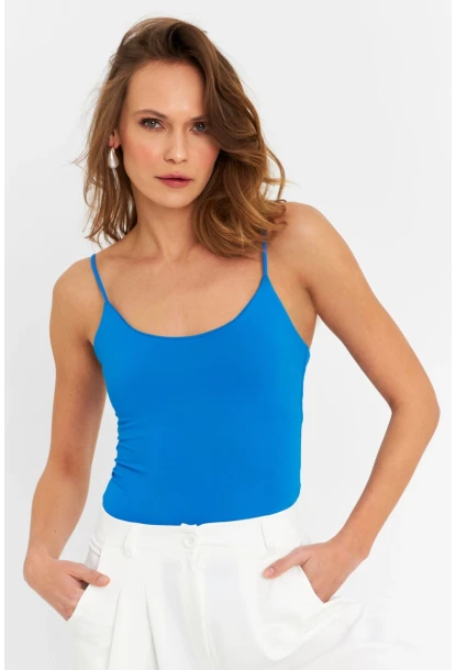 Kadın Saks Çıtçıtlı Body ZH129