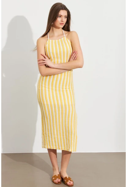 Kadın Sarı Etekli Triko Takım ROP108