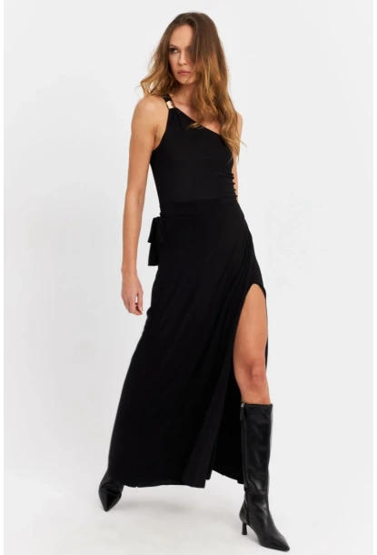 Kadın Siyah Anvelop Etek HOR41