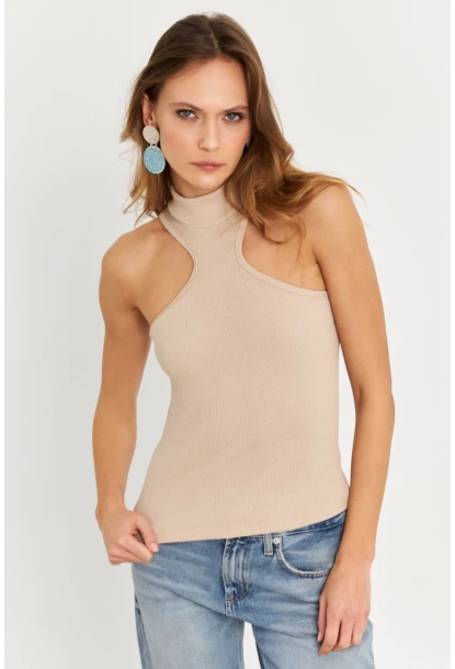 Kadın Taş Halter Yaka Kaşkorse Bluz EY1454